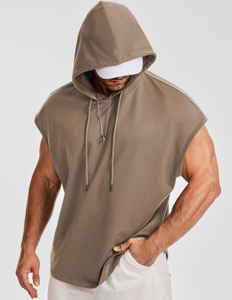 JMIERR Men's Drawstring Hooded Shirts - Casual Loose Fit Cotton Hoodies Tee Shirt for Daily Wear Khaki XX-Large - BeesActive Australia