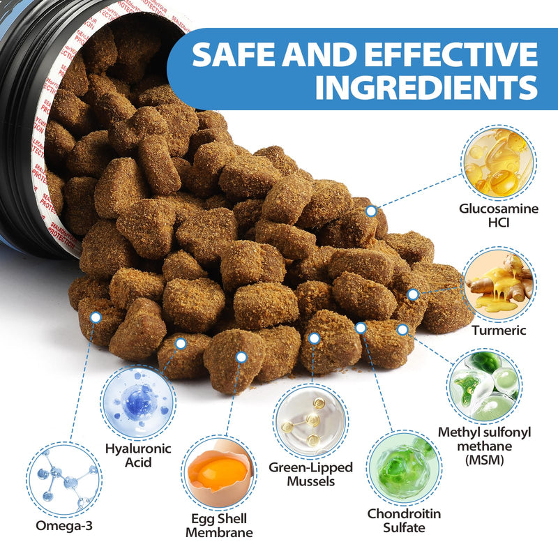 Dog Hip and Joint Soft Chews, Dogs Joint Health Supplement with Glucosamine, Turmeric and MSM, Joint Support for Dogs Natural Chicken Flavor -100ct