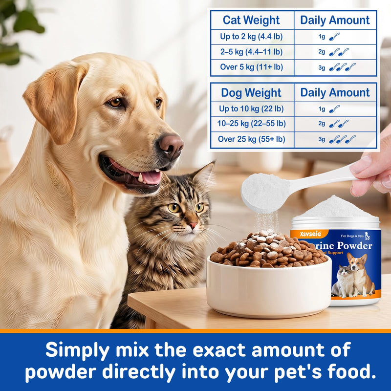 Taurine for Cats – 200g Daily Taurine Supplement for Cats, Cat Taurine Powder - Natural Amino Acid Pet Supplement to Help Muscle Tremors & Nerve Function