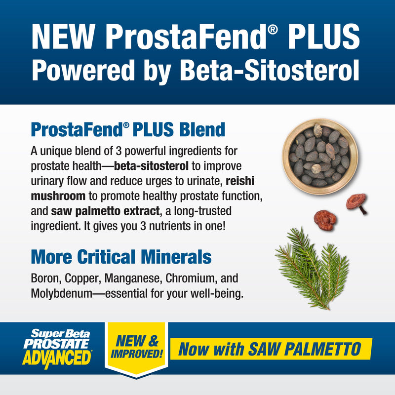 SUPER BETA PROSTATE Advanced with Saw Palmetto, Prostate Support, 60 Count | Prostate Health Supplements for Men, Bladder & Urinary Support, Promote Sleep 60 Count (Pack of 1)