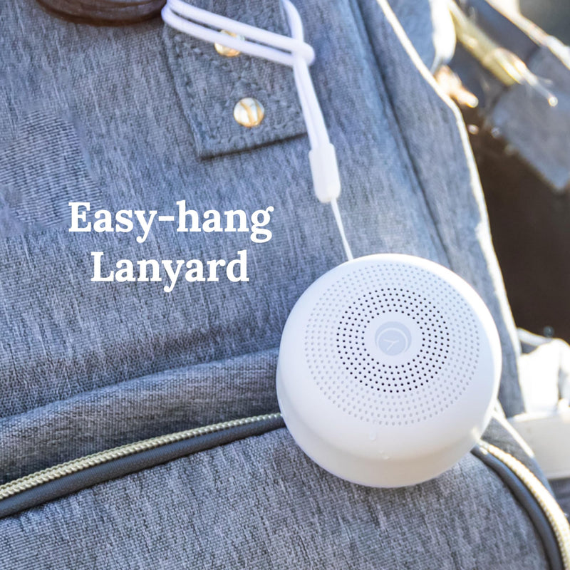 Yogasleep Travel Mini Portable White Noise Sound Machine, 6 Soothing Sounds, Volume Control, Dimmable Night Light, Sleep Therapy for Adults & Baby, USB Rechargeable, Lanyard Included