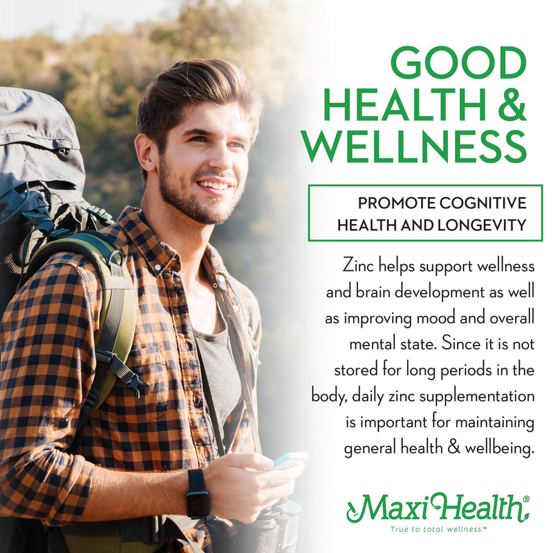 Maxi-Health Zinc Lozenges - Zinc Citrate 10mg - with Vitamin C - Cherry Flavor - 60 Chewables - Kosher