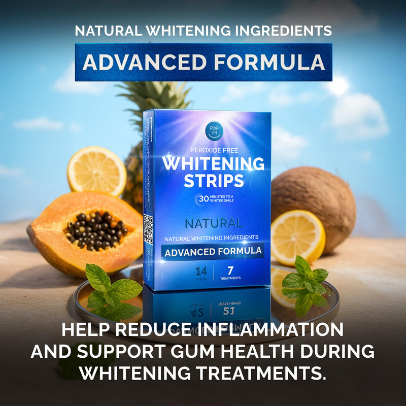 Whitening Strips for Sensitive Teeth ‚Äì Enamel Safe, Peroxide-Free Coconut Teeth Whitening Strips with Natural Enzymes ‚Äì Gentle White Stips for Sensitive Gums (14 Count, Mint) - BeesActive Australia