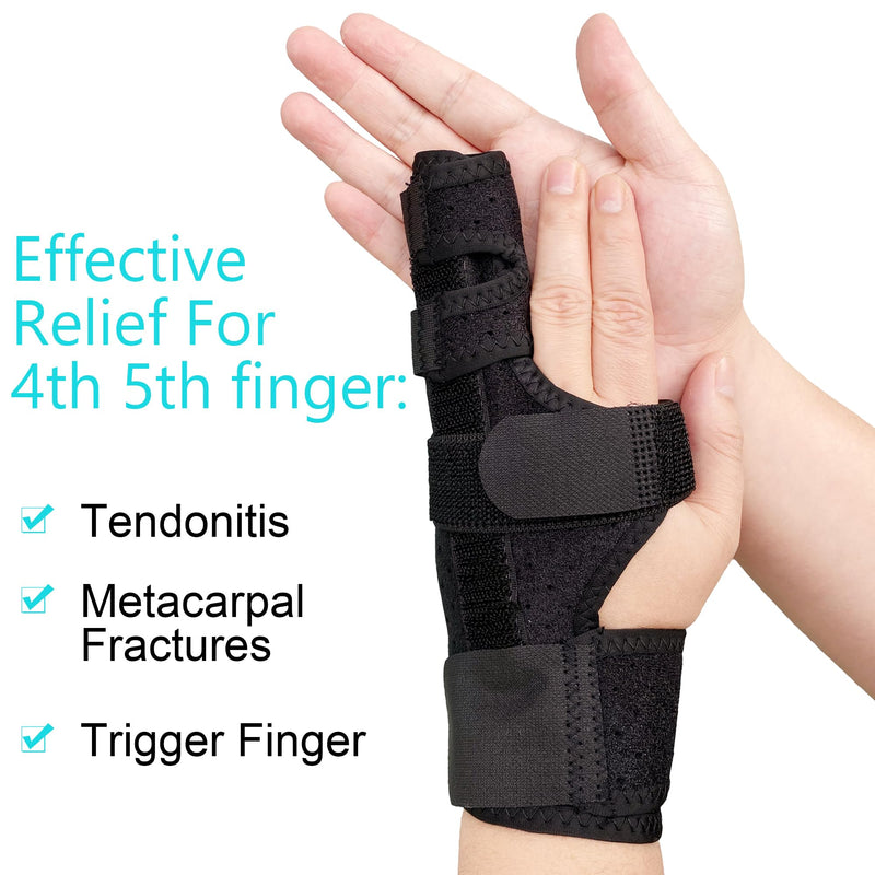 Boxer Break Metacarpal Splint Brace - 4th or 5th Finger Splint Support (Medium) Medium