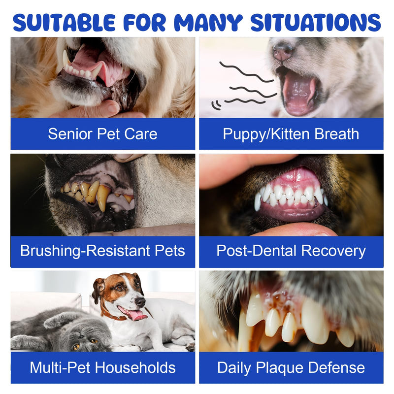 Dog Dental Powder for Fresher Breath - Dog Teeth Cleaning Powder Natural Plaque & Tartar Support with Probiotics & Enzymes lab co, Oral Care Supplement for Pet 160g/(5.6 oz)