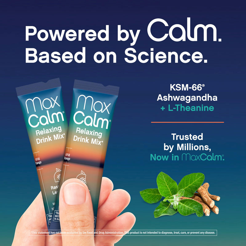 Relaxing Drink Mix | Raspberry-Lemonade Flavor | Magnesium & KSM-66 Ashwagandha Supplement | Supports Relaxation | 30 Single-Serve Packets