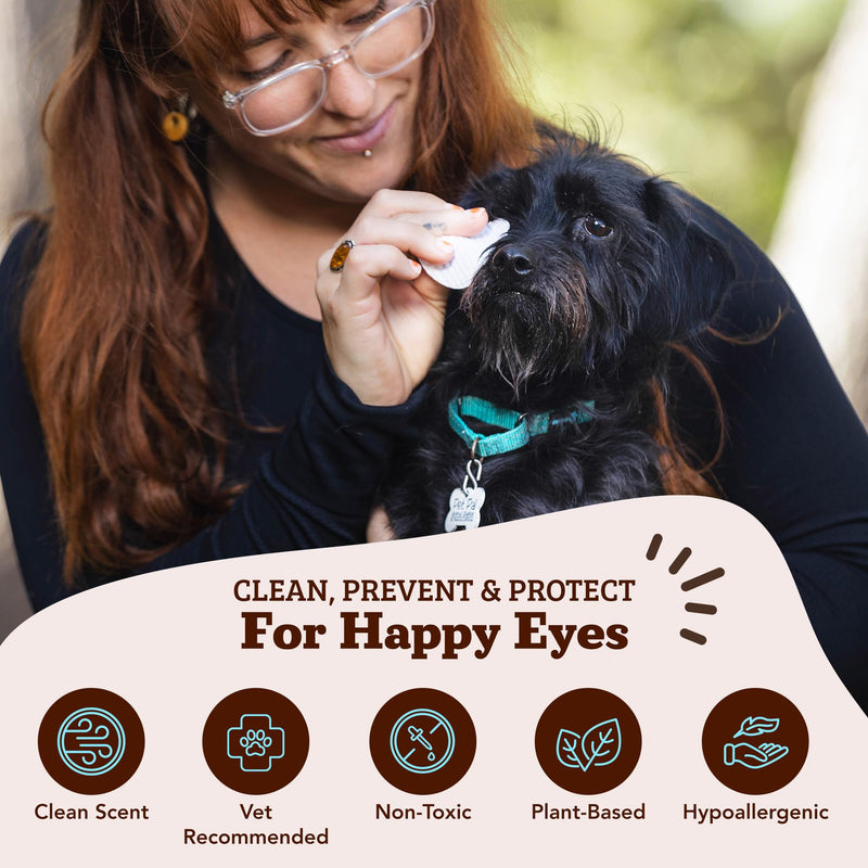 Natural Dog Company Dog Eye Wipes for Tear Stains & Eye Discharge, 100 Count – Gentle Eye Cleaning Wipes for Dogs with Aloe Vera & Witch Hazel, Removes Buildup & Eyes Gunk Eye Wipes 100 100 Count (Pack of 1)