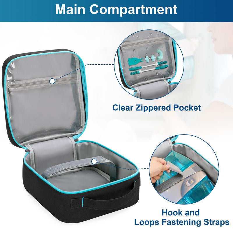 YARWO Nose Cleaner Travel Case Compatible with Navage Nasal Irrigation System, Portable Neti Pot Safety Storage Bag with Waterproof Lining for Nasal Care Kit, SaltPods and Sinus Rinse Device, Bag Only - BeesActive Australia