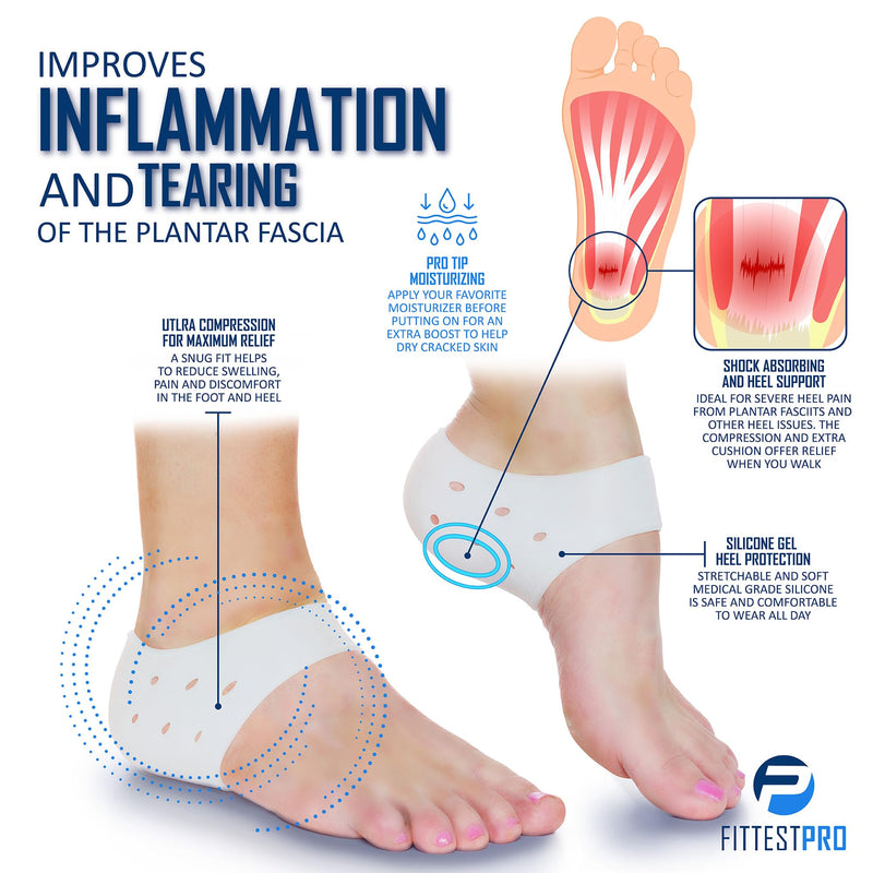 Plantar Fasciitis Foot Pain Relief 14-Piece Kit – Premium Planter Fasciitis Support, Gel Heel Spur & Therapy Wraps, Compression Socks, Foot Sleeves, Arch Supports, Heel Cushion Inserts & Grips S/M