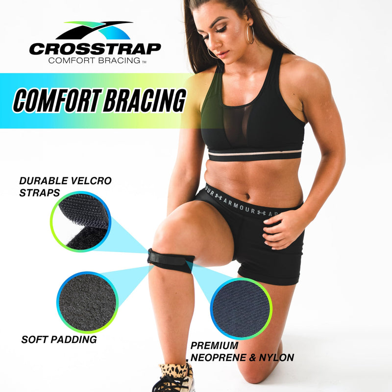 Stabilizing Patella Knee Strap | Patella Tendon Brace for Running, Cycling, Hiking, and Sports | Pain Relief and Support, Knee Stabilizer Brace For Exercise Black 1 Strap (Large) - BeesActive Australia