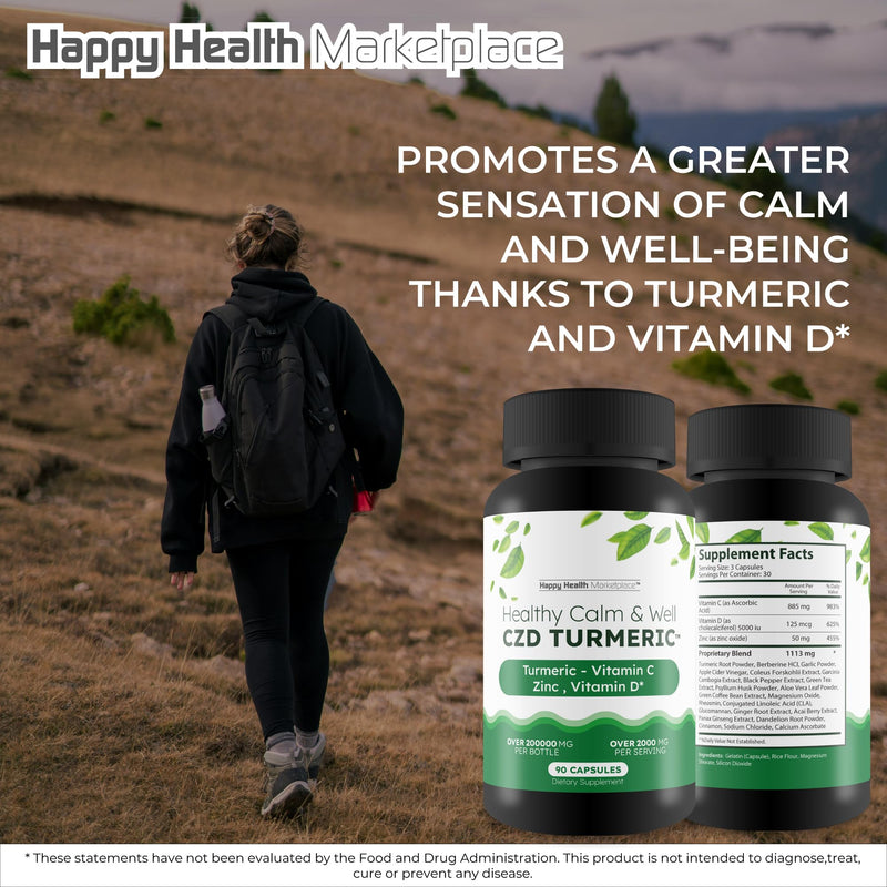 Healthy Calm & Well CDZ Gummies Capsules - Our Best CDZ Supplement Vitamin C D and Zinc - Turmeric Vitamin C D Zinc Magnesium - Our Best Calmwell Cdc Gummies Capsules Zinc Vitamin C Vitamin D Turmeric