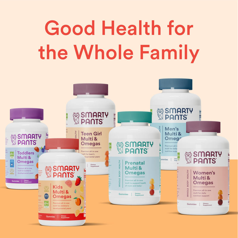 SmartyPants Kids Multivitamin Gummies: Omega 3 Fish Oil (EPA/DHA), Vitamin D3, C, Vitamin B12, B6, A, K & Zinc for Immune Support, Biotin, Grape, Cherry & Berry Flavors, 120 Count (30 Day Supply) Kids Cherry Berry 120 Count (Pack of 1)