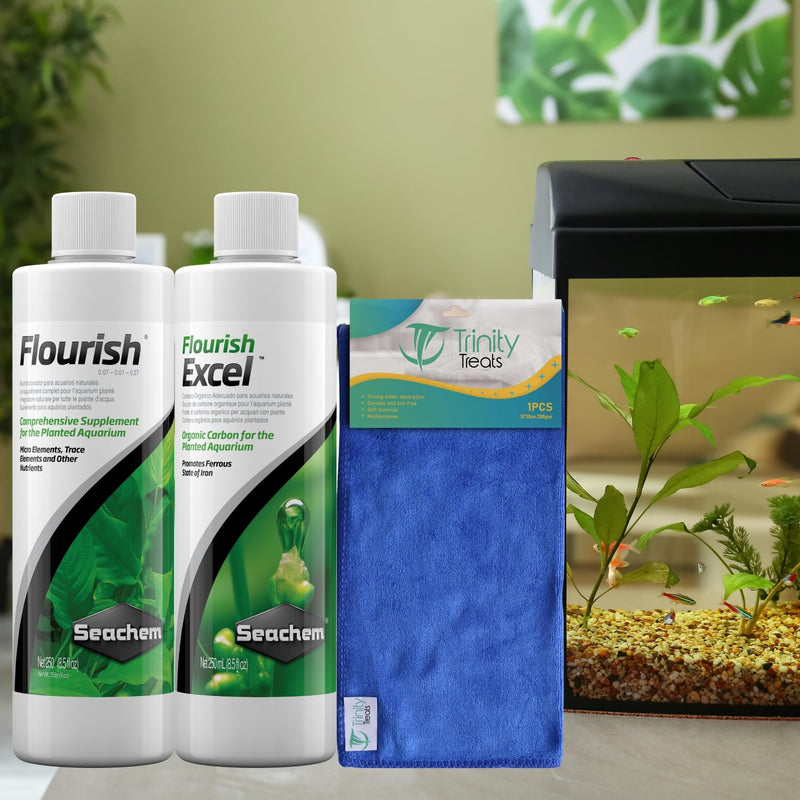 Flourish Supplement 250ml, Flourish Excel Organic Carbon 250ml including Microfiber Cleaning Cloth(Flourish planted Aquarium Supplement Flourish Excel Organic Carbon for Aquatic Plants) - BeesActive Australia