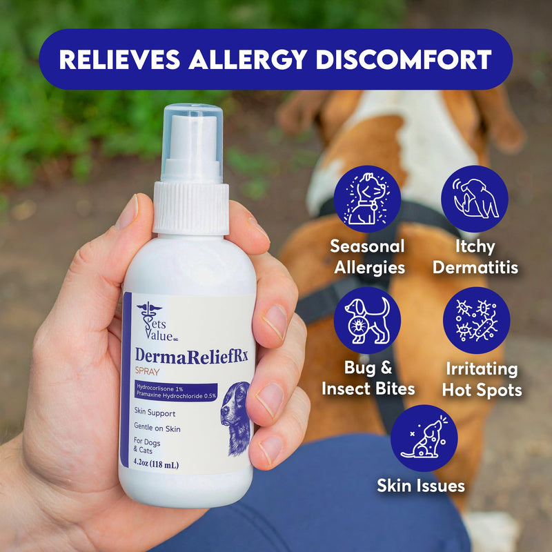 Itchy Skin and Irritation Spray for Dogs, Cats, and Horses – Fast-Absorbing Topical Spray for Temporary Relief – for External Use Only, 4.2 oz Quick Relief