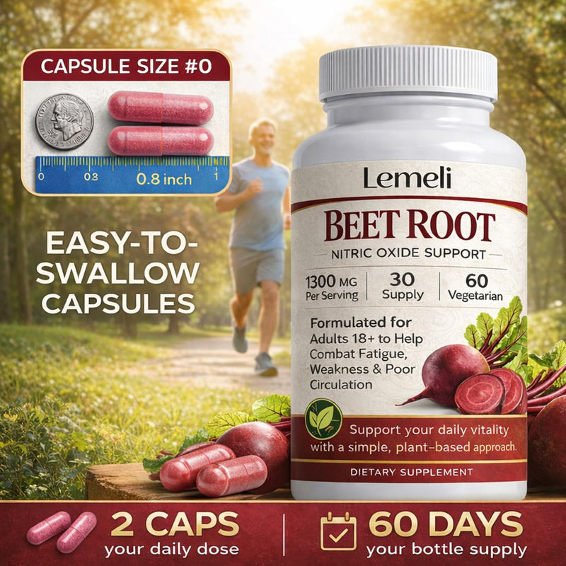 Beetroot, Plant-Based Beet Root Extract Supplement with Vitamin C & Black Pepper – Daily Wellness Formula, Vegan, Non-GMO & Gluten Free, 60 Capsules (1) (1) | Beetroot Extract, Vitamin C & Black Pepper, Plant Based Formula for Energy Routine and Immune...