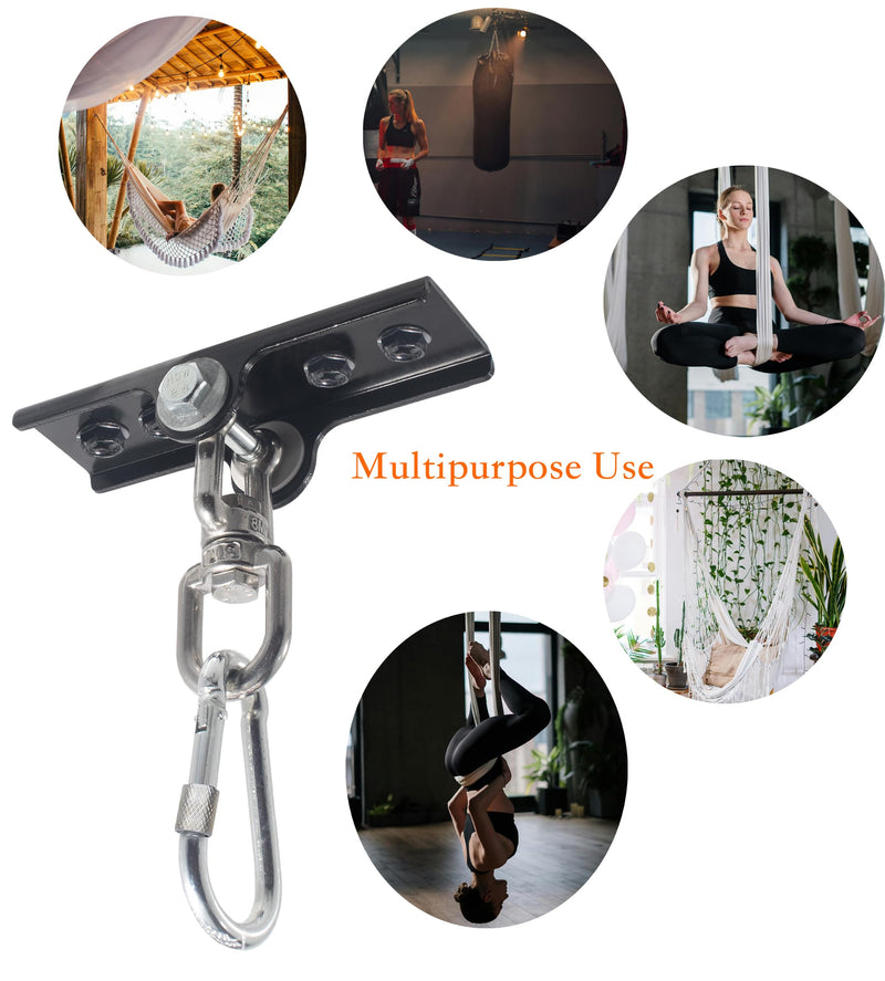 Upgraded 360° Swivel Heavy Bag Mount for Punching Bag Hanger. Box Bags Hanger for Yoga, Gym, Swing Chairs, and Hammocks Heavy Bags Mount. Punching Bag Hanger, Box Bag Hanger. Black 1 PCS