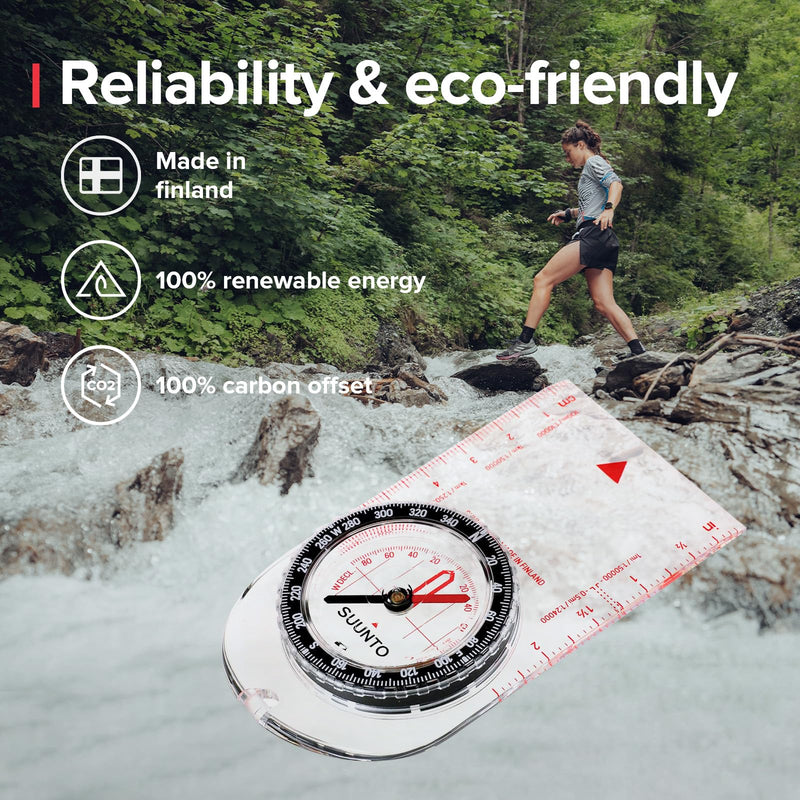 SUUNTO A-30 Compass: Compact, hiking compass with luminous markings in low light Northern Hemisphere Metric - BeesActive Australia