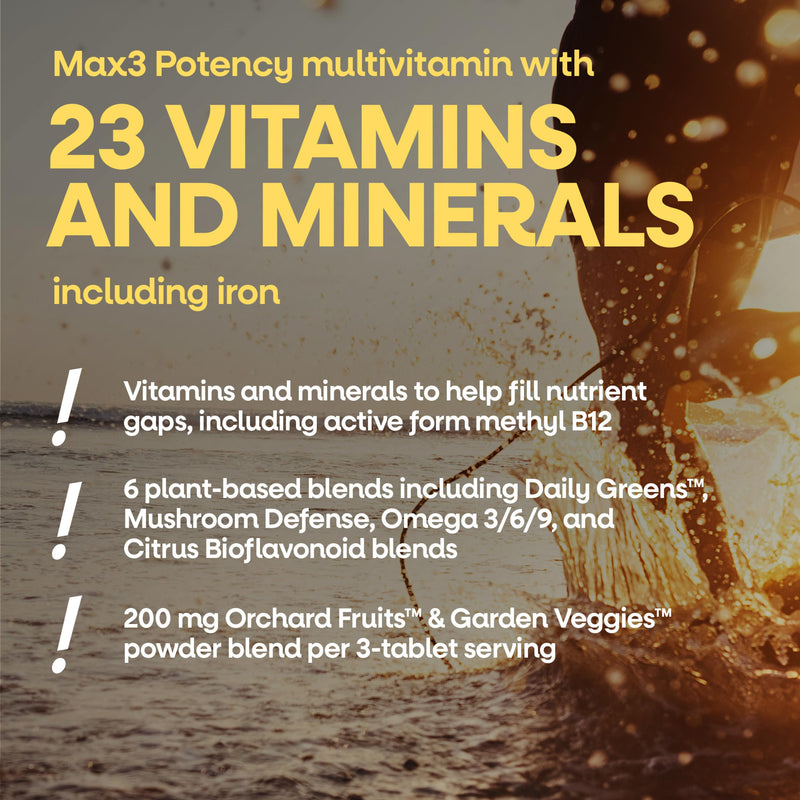 Nature's Way Alive! Max3 Potency Adult Daily Multivitamin with Iron, 180 ct | High Potency Adult Multivitamins to Support Cellular Energy Metabolism, Heart, and Muscle Function*, Tablets for Women & Men 180 Count (Pack of 1)