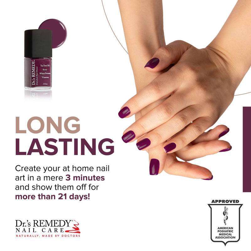 Dr’s Remedy Enriched Nail Polish: Non Toxic, All Natural, and Organic - Doctor Formulated: Strengthens, Restores, Heals, and Protects '24-Free' - BONAFIDE Boysenberry