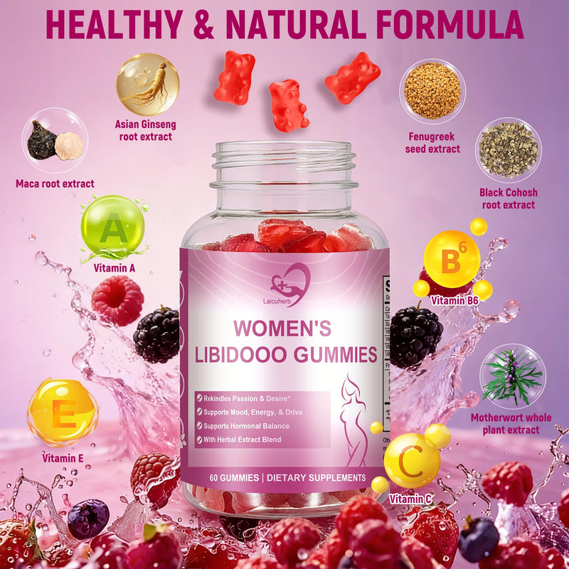 Libidoo Support for Women with Maca Root, Daily Wellness Formula for Confidence, Vitality & Emotional Balance, Intimacy Vitamins & Daily Sensual Wellness,60 Gummies