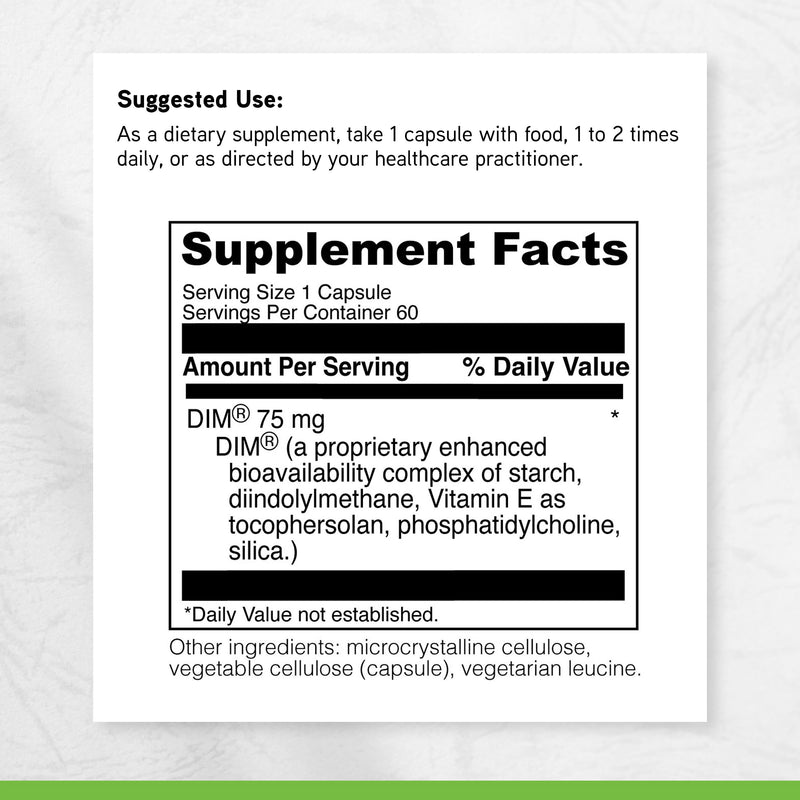 DAVINCI Labs DimPro - Dietary Supplement to Support Hormonal Balance in Men & Women & Healthy Weight Management* - with Vitamin E and More - Vegetarian - Soy-Free - Gluten-Free - 60 Capsules 60 Count (Pack of 1)