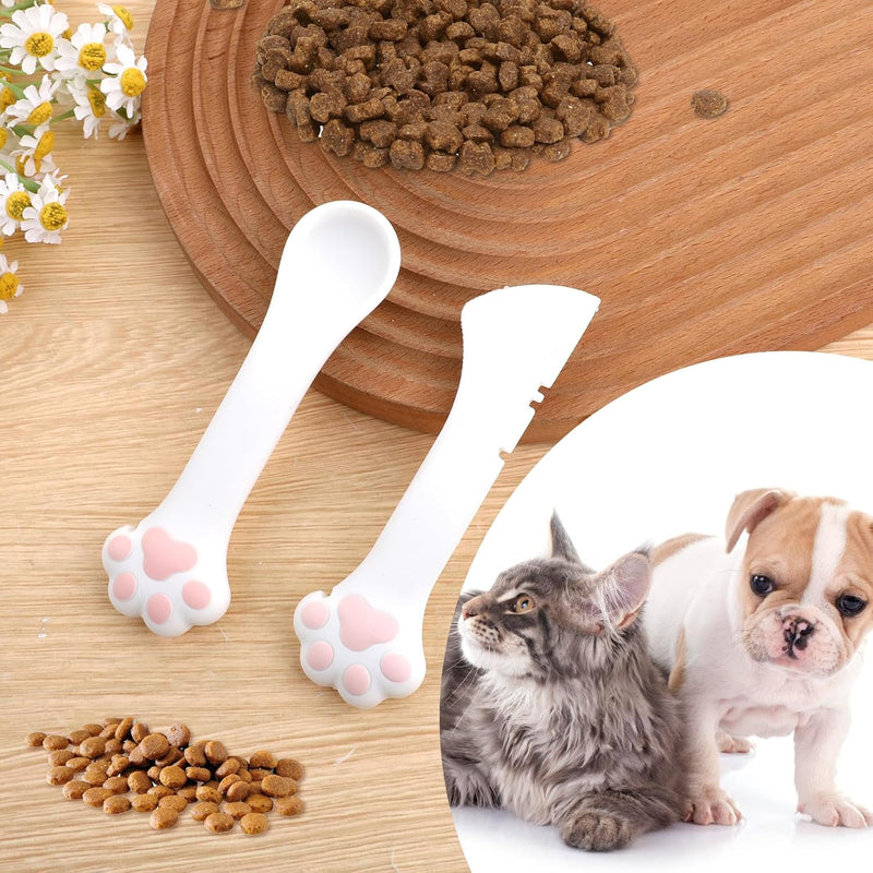 TIESOME Cat Food Spoon Cat Can Opener, Set of 2 Cat Food Spatula Paw Shape Cat Spoons for Food Cute Silicone Pet Food Spoon Dog Food Can Cover Opener Mini Cat Treat Spoon for Wet or Dry - BeesActive Australia