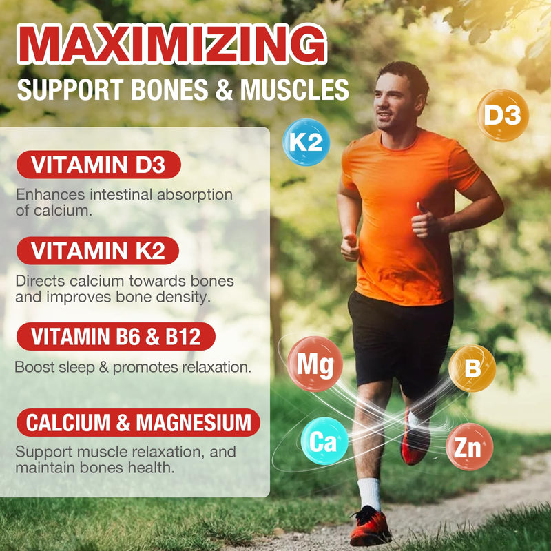 Calcium Citrate Gummies - 1200mg Calcium Gummies with Magnesium Zinc Vitamin D3,K2, B6, B12 for Bone, Muscle, Joints, Immune Support, High Absorption Calcium Supplements for Women & Men 2 Packs Mixed Fruit
