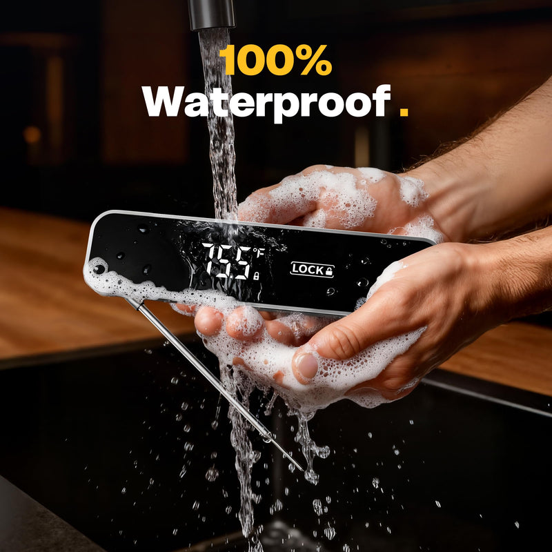 0.3S Professional Instant Read Meat Thermometer – Digital Food Thermometer for Cooking, Grilling, BBQ, Candy, Air Fryer, Griddle – Kitchen Gadget Essentials & Gifts for Him Dad Men Birthday – Grey