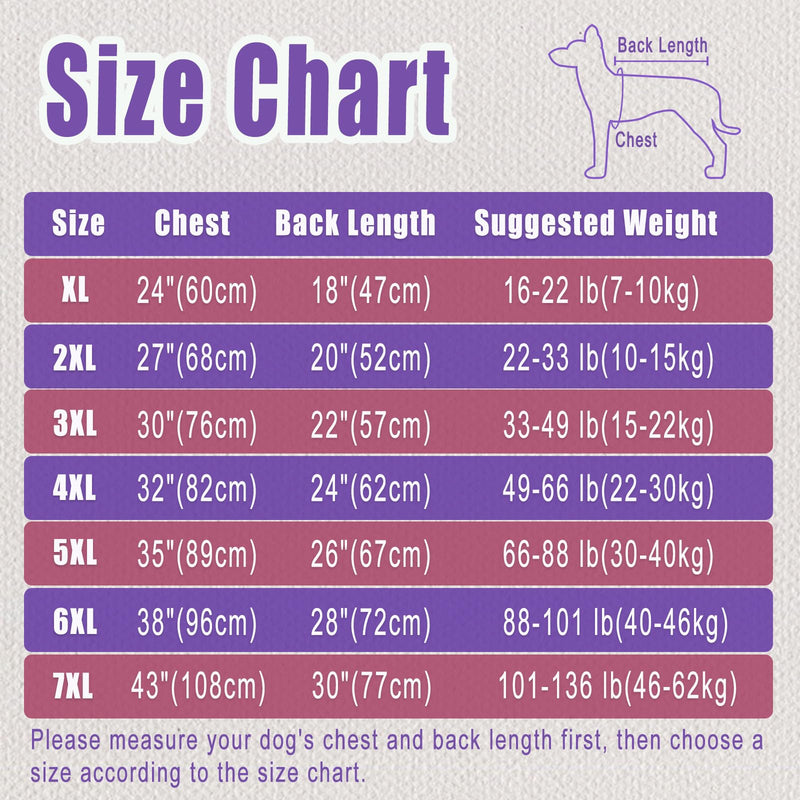 Axcimond Dog Bodysuit After Surgery Dog One-Piece with Zipper Surgery Body Dog After Surgery Dog Body Castration Dog Surgery Body Female Male Wound Protection Recovery Suit for Dogs Cone Alternatives 4XL Navy Blue - BeesActive Australia