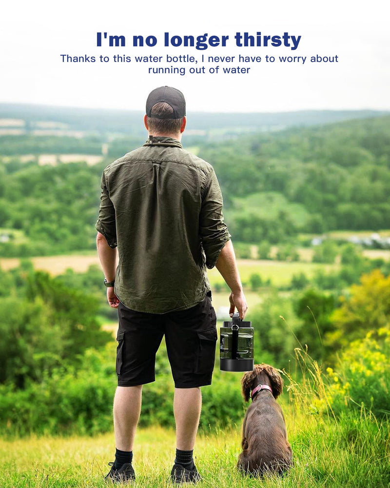 77oz Dog Water Bottle Dog Travel Water Bottle, Portable Dog Water Bowl Dispenser for Travel Camping Hiking Walking, Dog Water Drinking Bottle Dog Travel Water Bowl for Large Dogs 77oz-Black - BeesActive Australia