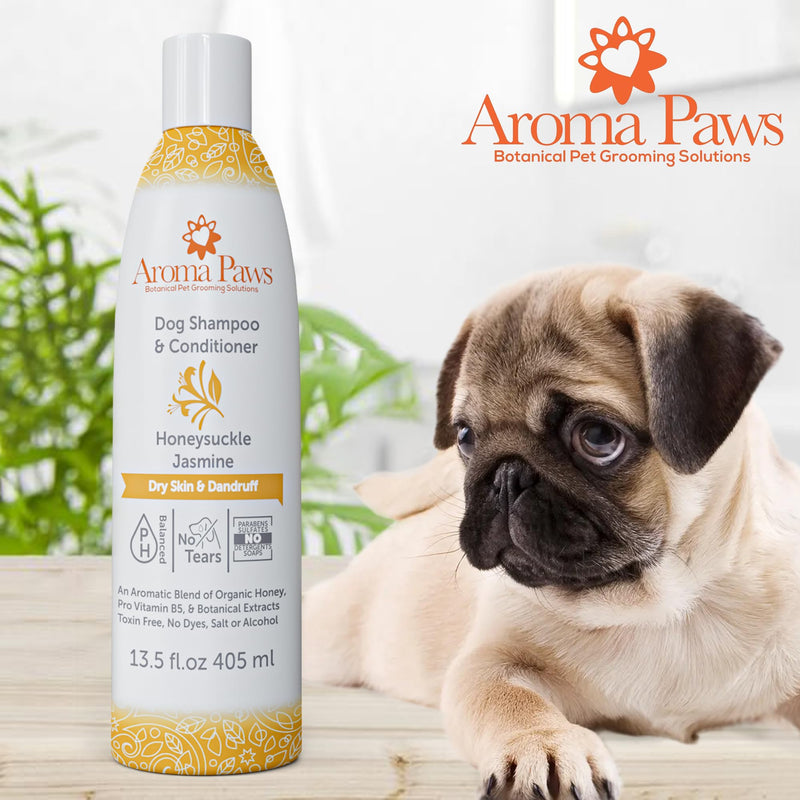 Dog Shampoo – Cleansing Wash, Conditioning, Moisturizing – Toxin Free, Healthy Ingredients – Aromatic Grooming Puppy Shampoo – Tearless Cleaner, Honeysuckle Jasmine - PawsPlanet Australia