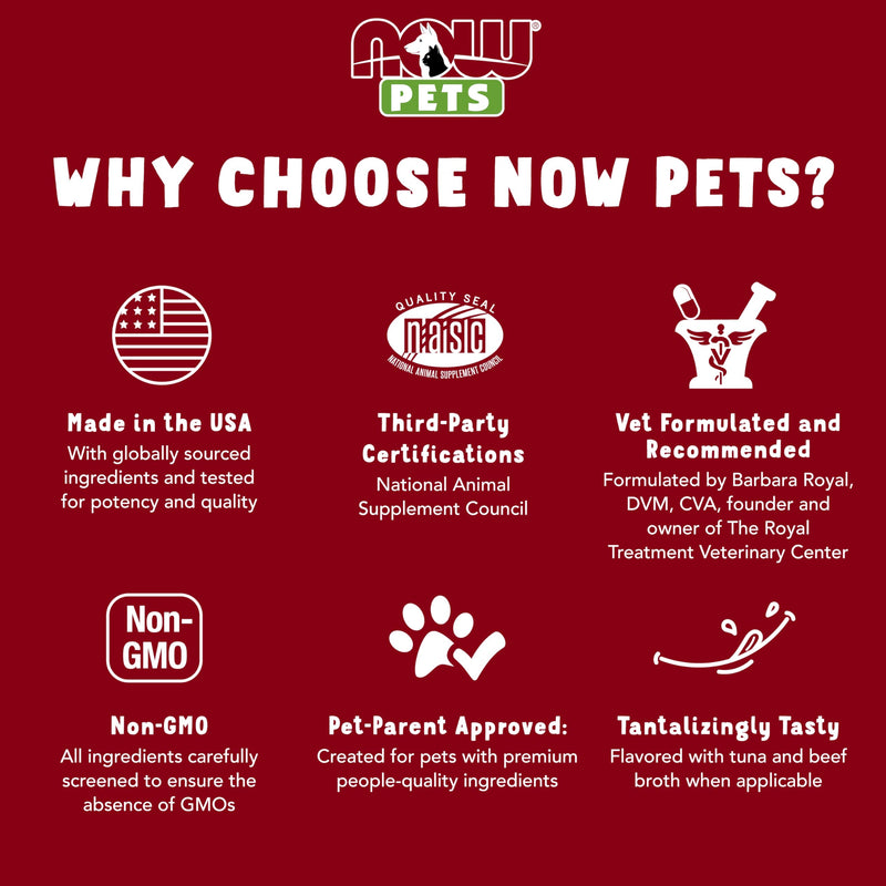 NOW Foods® Pets, UC-II® Advanced Joint Mobility for Dogs and Cats, Veterinarian formulated, Help Maintain Cartilage and Connective Tissue*, 60 Chewable Tablets (60 Grams) - PawsPlanet Australia