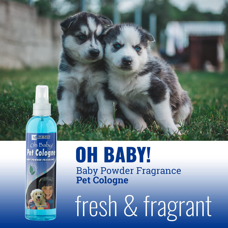 Kenic Oh Baby Pet Cologne & Deodorizer Spray, Soft Baby Powder Scent, Neutralizes Odors, Shines Coat & Fur, For Dogs & Cats - PawsPlanet Australia
