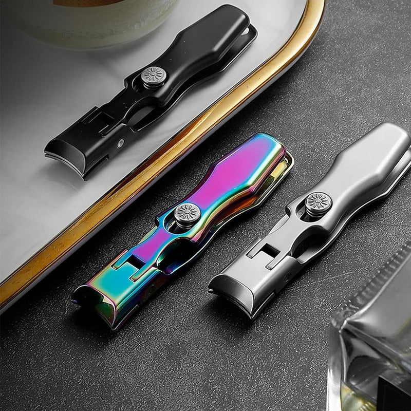 MightyClip Nail Clippers - German Stainless Steel for Men, Includes Nail File and Storage Box (Silver) Silver