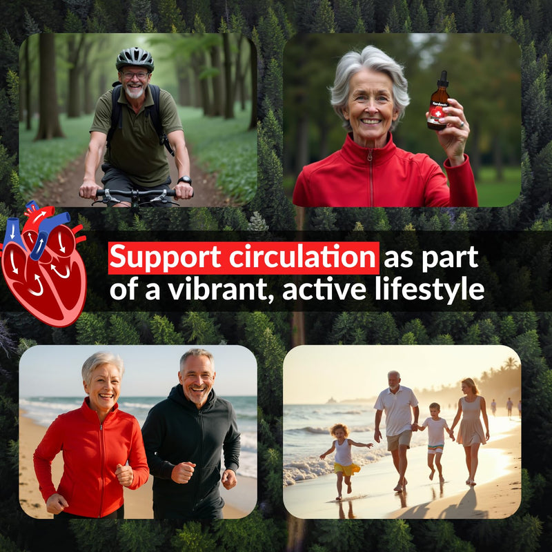 Herbal Circulation Support Capsules 180s | Supports Circulatory Wellness with Hawthorn, Garlic, Ginkgo, Cayenne, Milk Thistle, Bilberry & Valerian | Supports Vitality & Daily Wellness