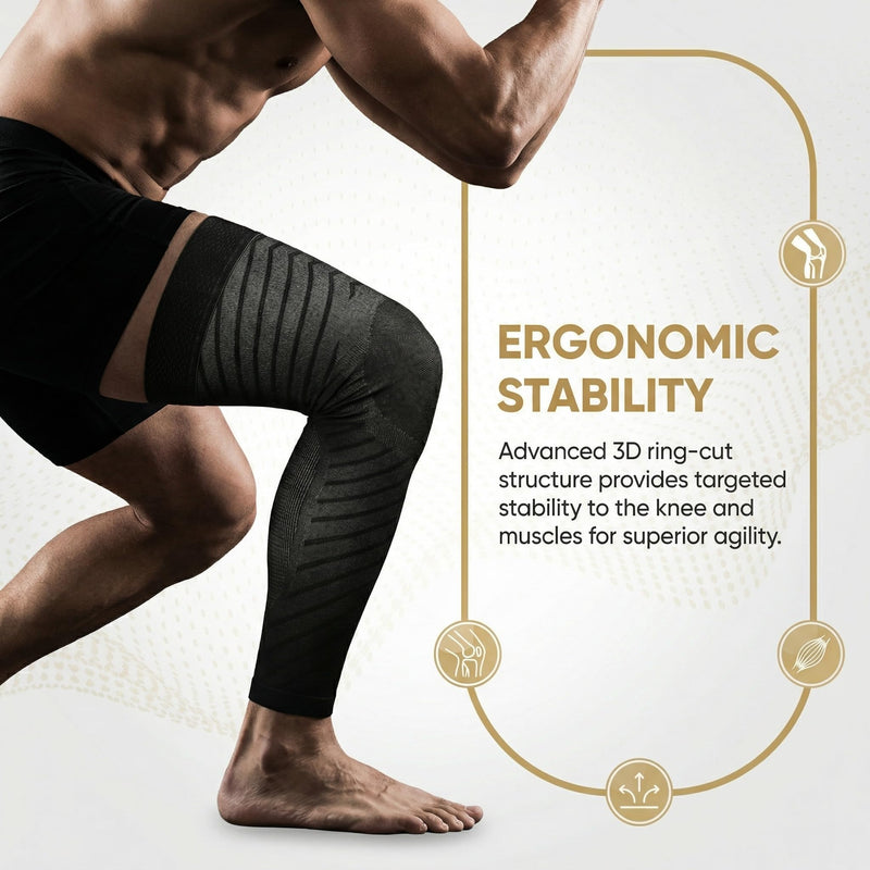 MGANG Full Leg Compression Sleeves for Men & Women, Thigh High 20-30mmHg Graduated Compression Stockings for Thigh Calf Knee Support, Pain, Swelling, Varicose Veins, Running, Sports, 1 Pair, Black 3XL 3X-Large - BeesActive Australia