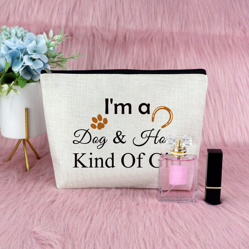 Dog Lover Gift for Women Makeup Bag Horse Lover Gift Horseshoe Gift for Dog Mom Equestrian Gift for Daughter Cosmetic Bag Funny Birthday Graduation Gift for Teen Christmas Gift Travel Cosmetic Pouch Horse lover gift Makeup Bag 2 - BeesActive Australia