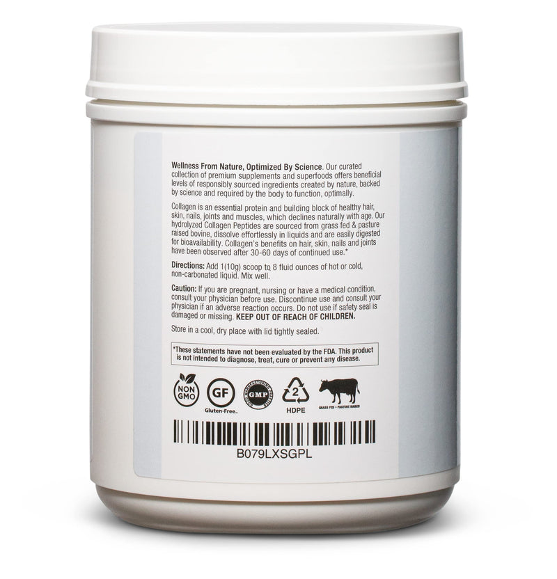 BioOptimal Grass-Fed Hydrolyzed Collagen Powder, Unflavored, Skin & Joints | Hydrolyzed Type I & III; 10g per scoop; 45 servings; non-GMO; gluten-free; no sugar or preservatives; GMP certified