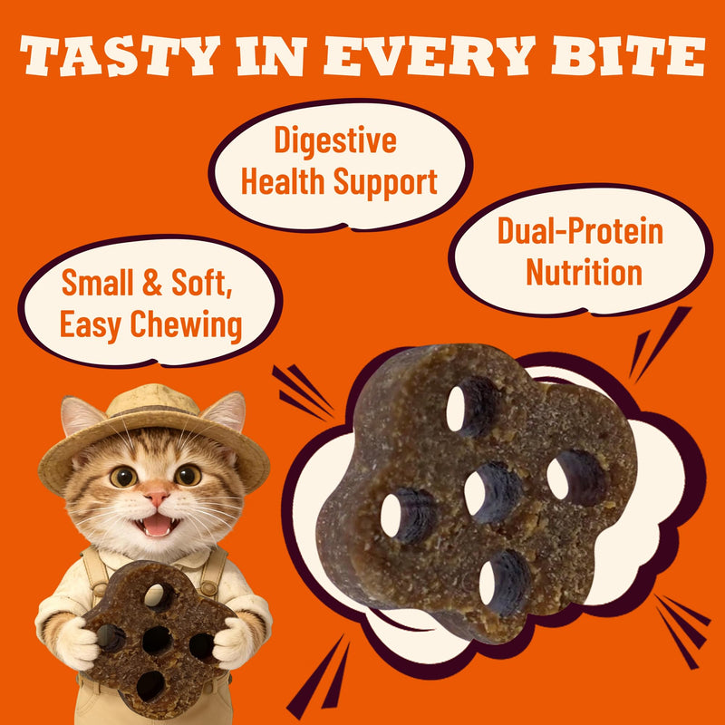 7.05 oz Soft Cat Dental Treats Cat Treats for Indoor Cats Chicken Flavor Pumpkin Added Cat Training Treats 7.05 Ounce (Pack of 1)