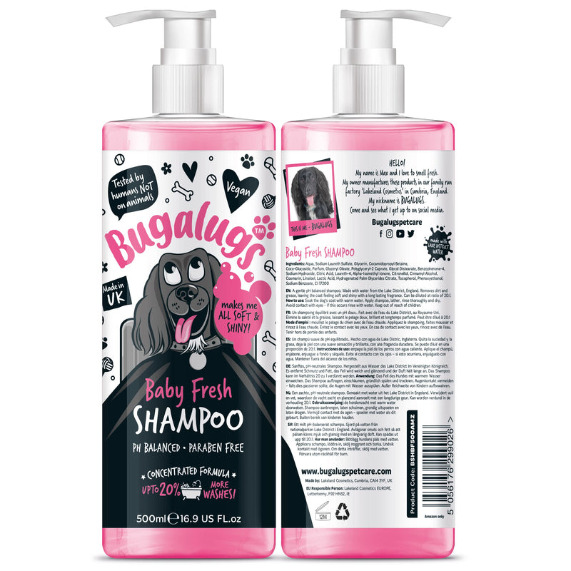 Baby Fresh Dog Shampoo 16.85 FL Oz Dog Grooming Shampoo Products for Smelly Dogs with Baby Powder Scent, Best Puppy Shampoo Baby Fresh, Shampoo Conditioner, Vegan pet Shampoo Professional - PawsPlanet Australia