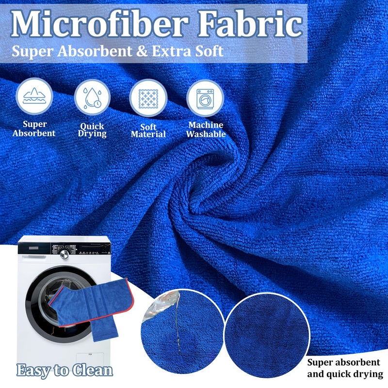 Dog Drying Coat - Fast Drying Dog Bathrobe Towel,Super Absorbent Dog Bath Robe,Microfibre Quick Drying Warm Keeping Dog Robes with Adjustable Collar and Waist (Blue, X-Large) Blue - BeesActive Australia