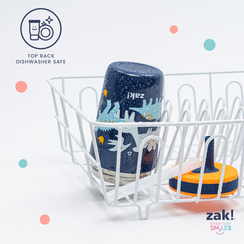 Zak Designs Kelso Toddler Cups For Travel or At Home, 12oz Vacuum Insulated Stainless Steel Sippy Cup With Leak-Proof Design is Perfect For Kids (Safari) 12 Ounces Safari