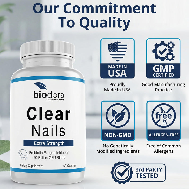 Oral Probiotic Antifungal Pills - Extra Strength Nail Fungus Eliminator | Toenail Fungal Inhibitor - Clear Nails Supplement | 50 Billion CFU (60 Capsules)