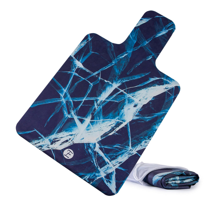 EchoMe Pilates Reformer Mat non slip,Reformer towel suitable for all Reformers, Machine Wash Light Weight Portable black (Ice Crack)