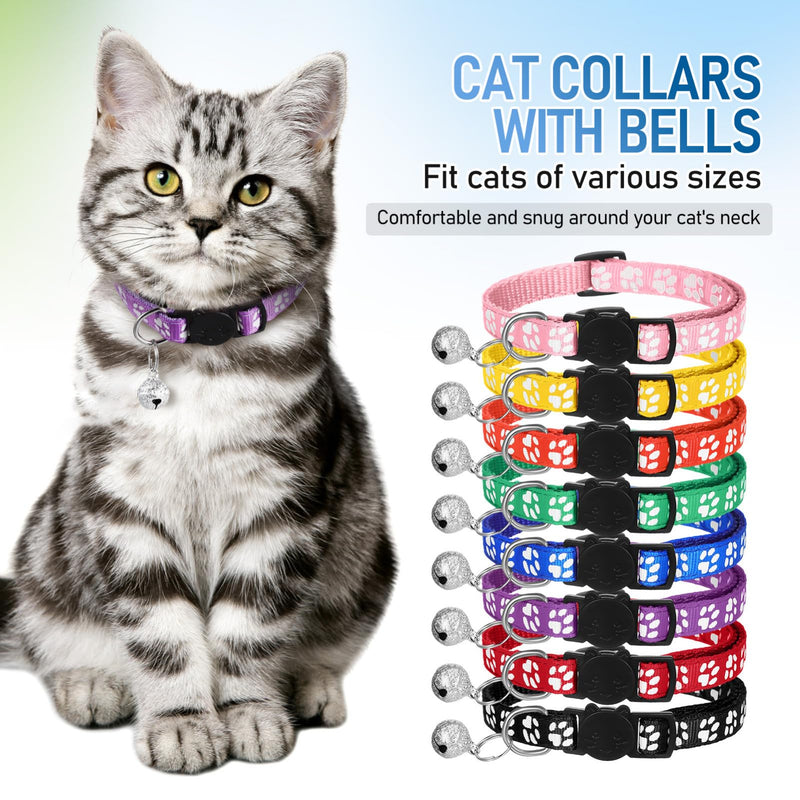BESPORTBLE 16 PCS Breakaway Cat Collars with Bells: Safety Reflective Cat Collar Breakaway Nylon Kitten Collars Cat Collars for Girl Boy Cats(7.5-12.6) - BeesActive Australia