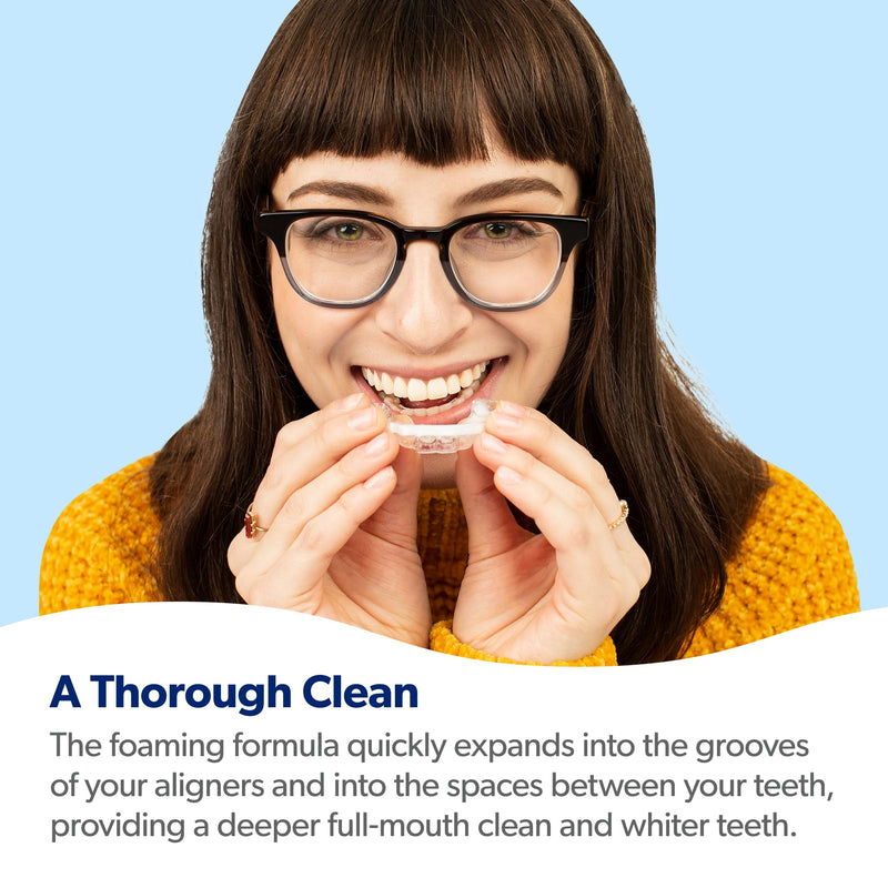 EverSmile AlignerFresh Original Clean Foam – Cleaner Compatible w/Invisalign and All Clear Aligners & Retainers – Eliminates Bacteria, Whitens Teeth, Fights Bad Breath – 50ml (1 Pack) Original Clean Fresh Mint 50mL 1-Pack