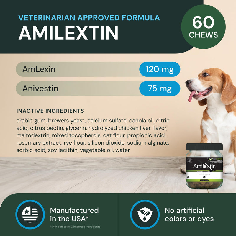 VETRISCIENCE Max Veterinary Strength Comfort & Ease Chews - Dog Comfort & Mobility Supplement for Canine Joint Relief - Clinically Proven Ingredients - Chicken Flavor - 60 Count