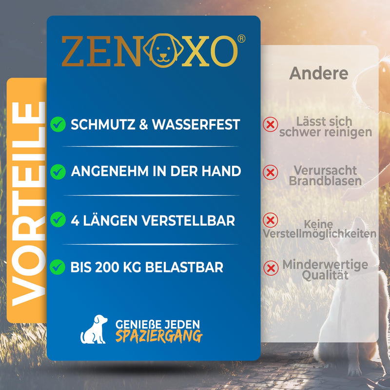 ZENOXO® [3m] dog leash | Dirt & waterproof - Ideal for medium & large dogs - 4-way adjustable running leash & shoulder leash - BeesActive Australia