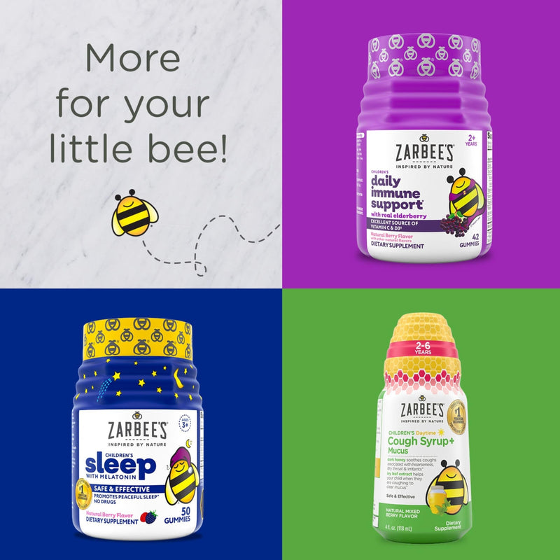 Zarbee's Kids Complete Multivitamin Gummies + Immune Support, 70 ct | For Kids Ages 2+, Children Vitamins Gummy, Vitamin A C D3 E B6 B12, Folic Acid & Total B-complex 70 Count (Pack of 1)