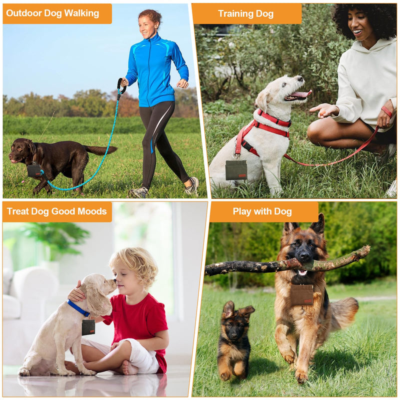 2PC Dog Treat Pouch,Dog Training Treat Reward Bag,Portable Puppy Hand Free Dog Walking Bag,Auto Closing Dog Food Dispenser,Behavior Aids for Puppy Travel or Outdoor(Green Khaki) Green+Khaki - BeesActive Australia